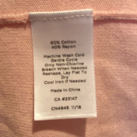 Talbots Plus pink striped hem soft sweater tank‎ - Picture 4 of 8